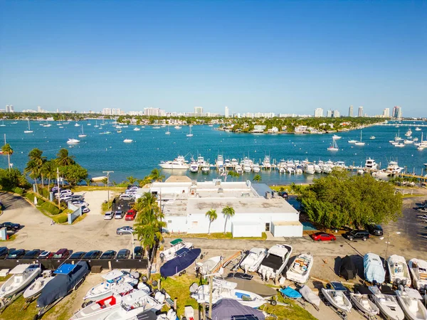 Légi Felvétel Miami Yacht Club Watson Island — Stock Fotó