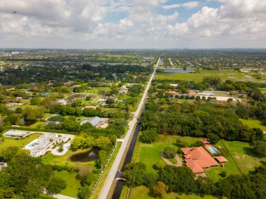 Aerial photo upscale homes in Southwest Ranches Broward County FL clipart