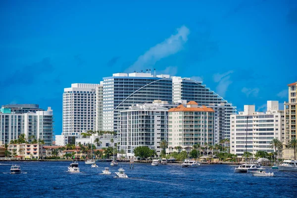 Fort Lauderdale Usa 2023 Április Luxus Vízparti Társasházak Képe Fort — Stock Fotó