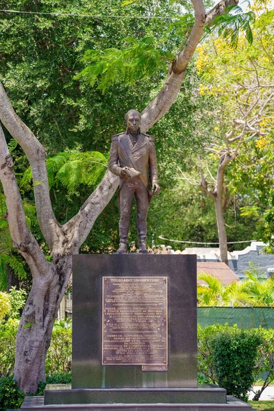 Little Haiti Miami Estados Unidos Abril 2023 Estatua Toussaint Louverture — Foto de Stock