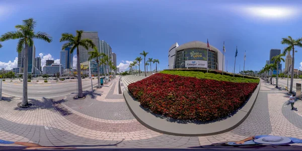Brickell アメリカ 2023年4月23日 360度四角形の写真マイアミ カセヤ センターFtxアメリカン航空 — ストック写真