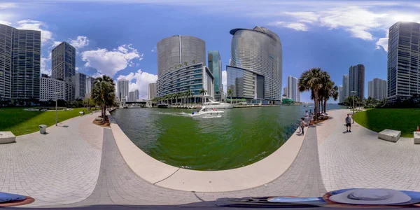 Brickell アメリカ 2023年4月23日 360度矩形の写真マイアミ マウス マイアミ川 — ストック写真