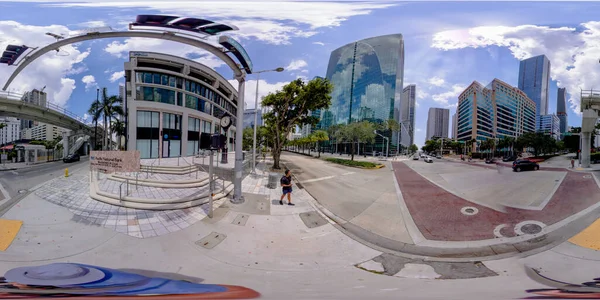Brickell アメリカ 2023年4月23日 360度の正方形の写真マイアミ パシフィック国立銀行Brickell — ストック写真
