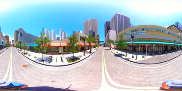 360 Mozgás Fpv Túra Flagler Street Downtown Miami — Stock videók