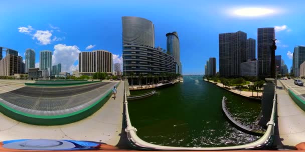 360 Hdr Video Brickell Bridge Miami — Stockvideo
