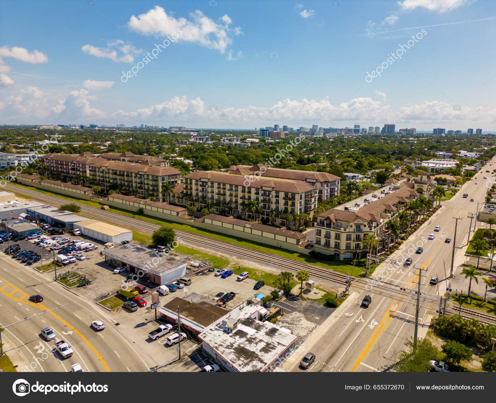 Wilton Manors Usa May 2023 Aerial Photo Wilton Station Condo Stock