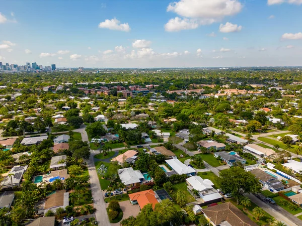 Aerial Photo Single Family House Wilton Manors Florida — стокове фото