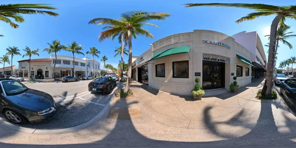 美国佛罗里达州棕榈滩 2023年5月11日 360 Vr等长方形照片 汉密尔顿珠宝商在沃思大道 — 图库照片