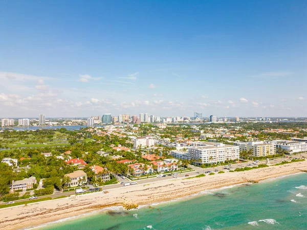 Aerial Photo Luxury Beachfront Homes Palm Beach — Stock Photo, Image