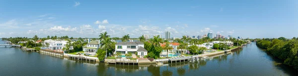 Luchtfoto Luxe Herenhuis Onroerend Goed Everglades Island Palm Beach Verenigde — Stockfoto