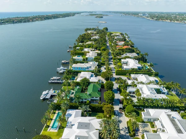 Πολυτελή Αρχοντικά Σπίτια Στο Νησί Everglades Palm Beach — Φωτογραφία Αρχείου