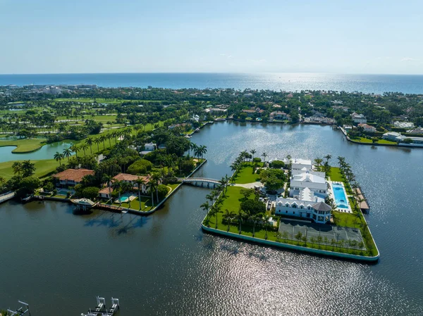 Palm Beach Florida Usa Mai 2023 Luftdrohnenbild Tarpon Way Auf — Stockfoto