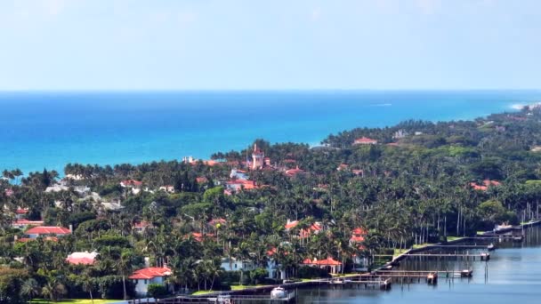 Luchtfoto Mar Lago Palm Beach Circa 2023 — Stockvideo