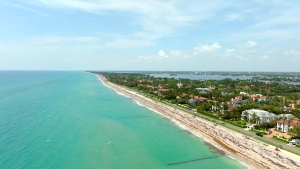 Vue Aérienne Palm Beach Floride Immobilier Luxe Côtier — Video