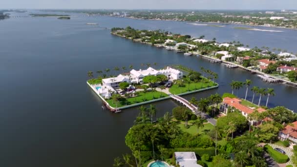 Dron Video Tour Tarpon Isle Luxusní Sídlo Palm Beach — Stock video