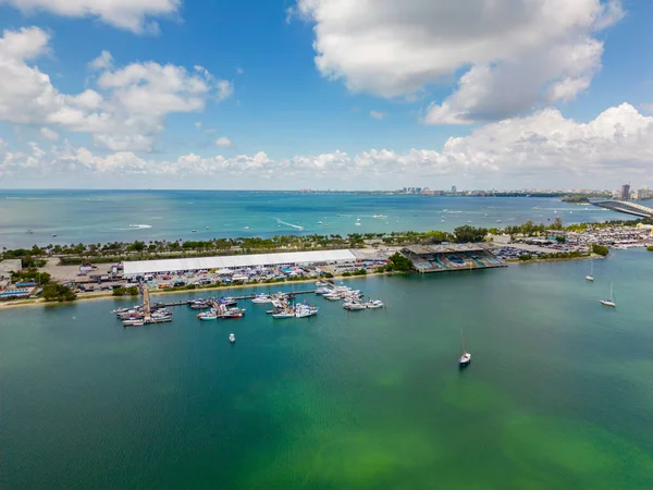 Miami Usa May 2023 Aerial Photo Soflo Boat Show South — Stock Photo, Image