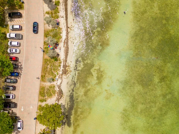 Aerial Overhead Photo Key Biscayne Beach — Stock Photo, Image