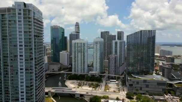 Εναέρια Άνοδος Αποκαλύπτουν Miami Brickell Περίπου 2023 — Αρχείο Βίντεο