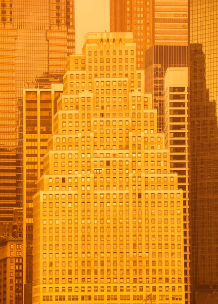 Edificios Nueva York Cubiertos Zmog Naranja Incendios Canadienses 2023 — Foto de Stock
