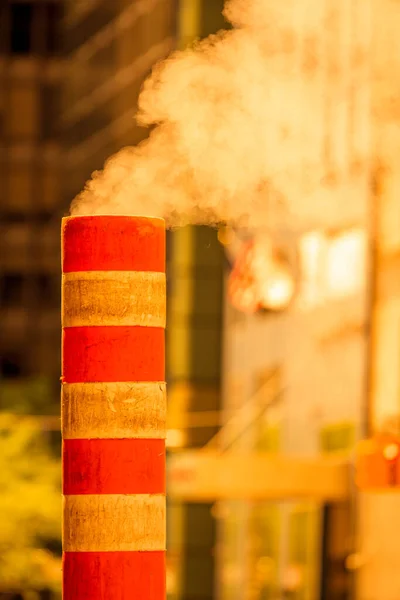 Standort New York Kanada Feuert Orangen Smog Dunst — Stockfoto