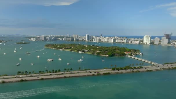 Havacılık Videosu Star Adası Miami Plajı 2023 Civarı — Stok video