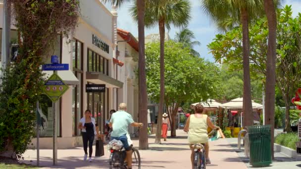 林肯路迈阿密海滩的股票视频购物Sobe — 图库视频影像