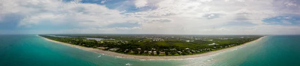 Drone Antenne Panorama Jupiter Beach Island Florida Verenigde Staten Circa — Stockfoto
