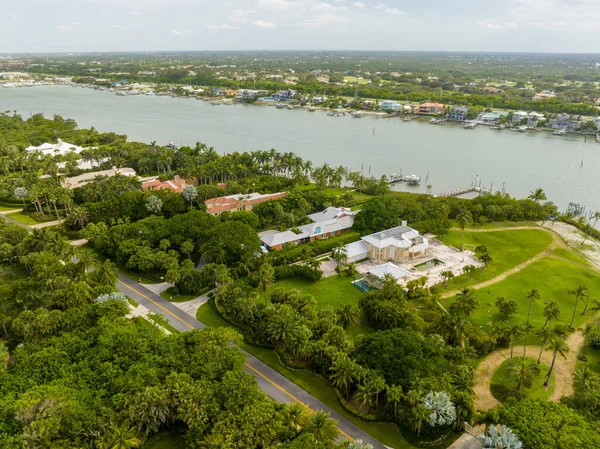 Aerial Photo Luxury Mansion Homes Hobe Sound Jupiter Island — Stock Photo, Image