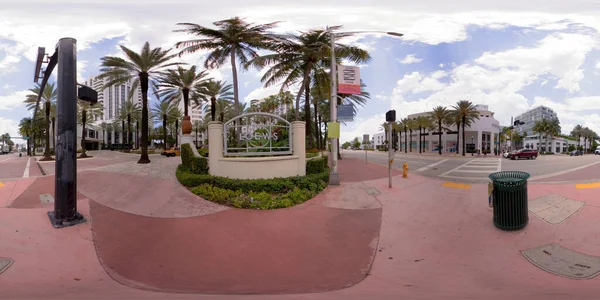 マイアミビーチ フロリダ州 アメリカ 2023年6月29日 360度矩形の球面写真 ローズホテルサウスビーチ — ストック写真