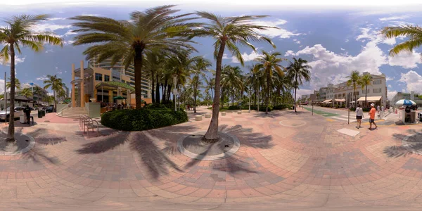 Miami Beach Estados Unidos Junio 2023 360 Equirectangular Esférica Foto — Foto de Stock