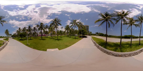 Miami Beach Gångväg Vid Sandkorallens Stenmur — Stockfoto