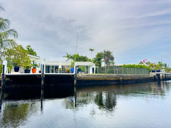 Fort Lauderdale Usa Července 2023 Kajak Nebo Sup Pov Domků — Stock fotografie