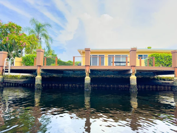 Fort Lauderdale Usa Července 2023 Kajak Nebo Sup Pov Domků — Stock fotografie