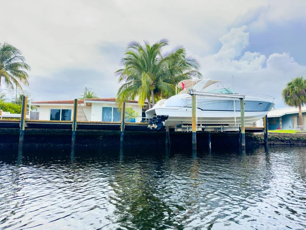 Fort Lauderdale Julio 2023 Kayak Sup Pov Casas Frente Mar — Foto de Stock