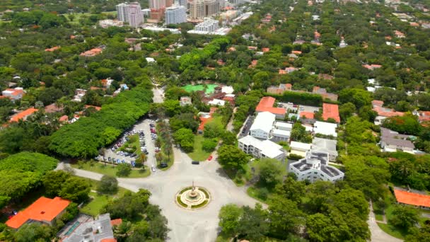 Статичні Аерофотознімки Desoto Plaza Miami Coral Gables — стокове відео