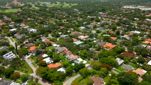 Pěkné Čtvrti Miami Coral Gables Letecký Dron Video Asi 2023 — Stock video