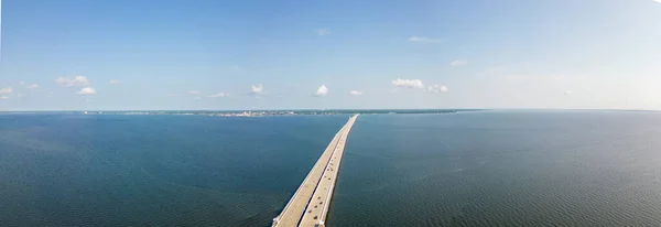 Aerial Panorama Pensacola Bay Bridge — Stock Photo, Image