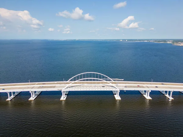 Fotografia Aérea Pensacola Bay Bridge Por Volta 2023 — Fotografia de Stock