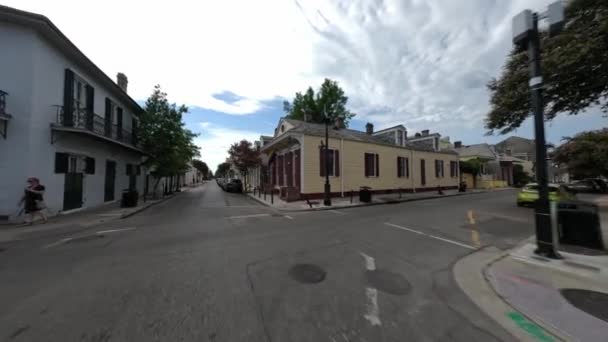 Ιστορικά Σπίτια Στη Νέα Ορλεάνη Γαλλική Συνοικία Γειτονιά — Αρχείο Βίντεο