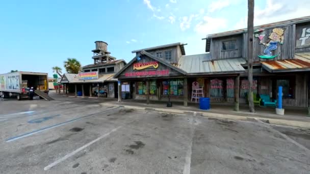 Toeristische Winkels Restaurants Pensacola Beach Usa Zomer 2023 — Stockvideo