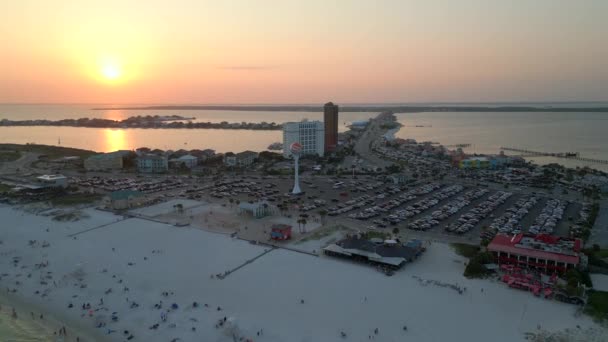 Drone Βίντεο Pensacola Beach Sunset Time — Αρχείο Βίντεο