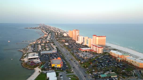 Resorts Vídeo Aéreos Pensacola Beach Por Volta 2023 — Vídeo de Stock