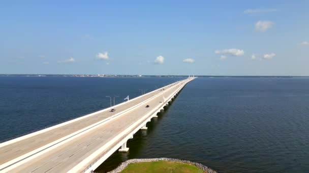 Vídeo Aéreo Puente Bahía Pensacola Nueva Construcción Circa 2023 — Vídeos de Stock