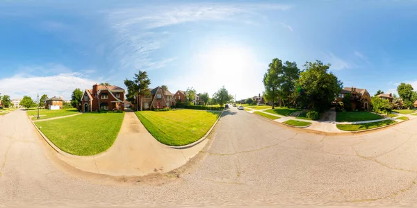 360 Equirectangular Fotografie Historická Čtvrť Obytných Domů Oklahoma City — Stock fotografie