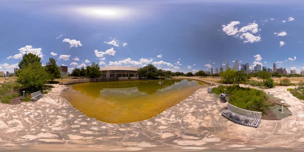 360 Rechthoekige Foto Park Scene Downtown Austin Texas Bij Colorado — Stockfoto
