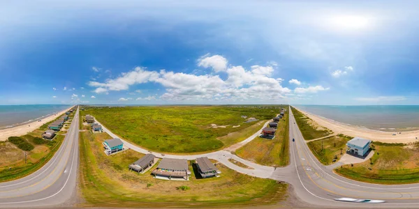 Luftdrohne 360 Foto Bolivar Halbinsel Texas Sommer 2023 Golf Von — Stockfoto
