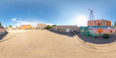 Trinidad, CO, ABD - 26 Temmuz 2023: 360 Trinidad Colorado eski kasabasındaki bir sanat resminin fotoğrafı