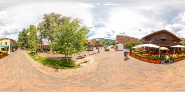 Aspen, CO, ABD - 27 Temmuz 2023 eşkenar dörtgen panorama Casa Tua Aspen Aspen Colorado