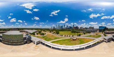 Austin, TX, ABD - 24 Temmuz 2023: Aerial 360 Fotoğraf: The Long Center for the Performing Arts Austin Texas