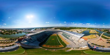 Waco, TX, ABD - 24 Temmuz 2023: Baylor Üniversitesi Waco Texas ABD 'deki McLane Stadyumu' nda hava aracı fotoğrafı